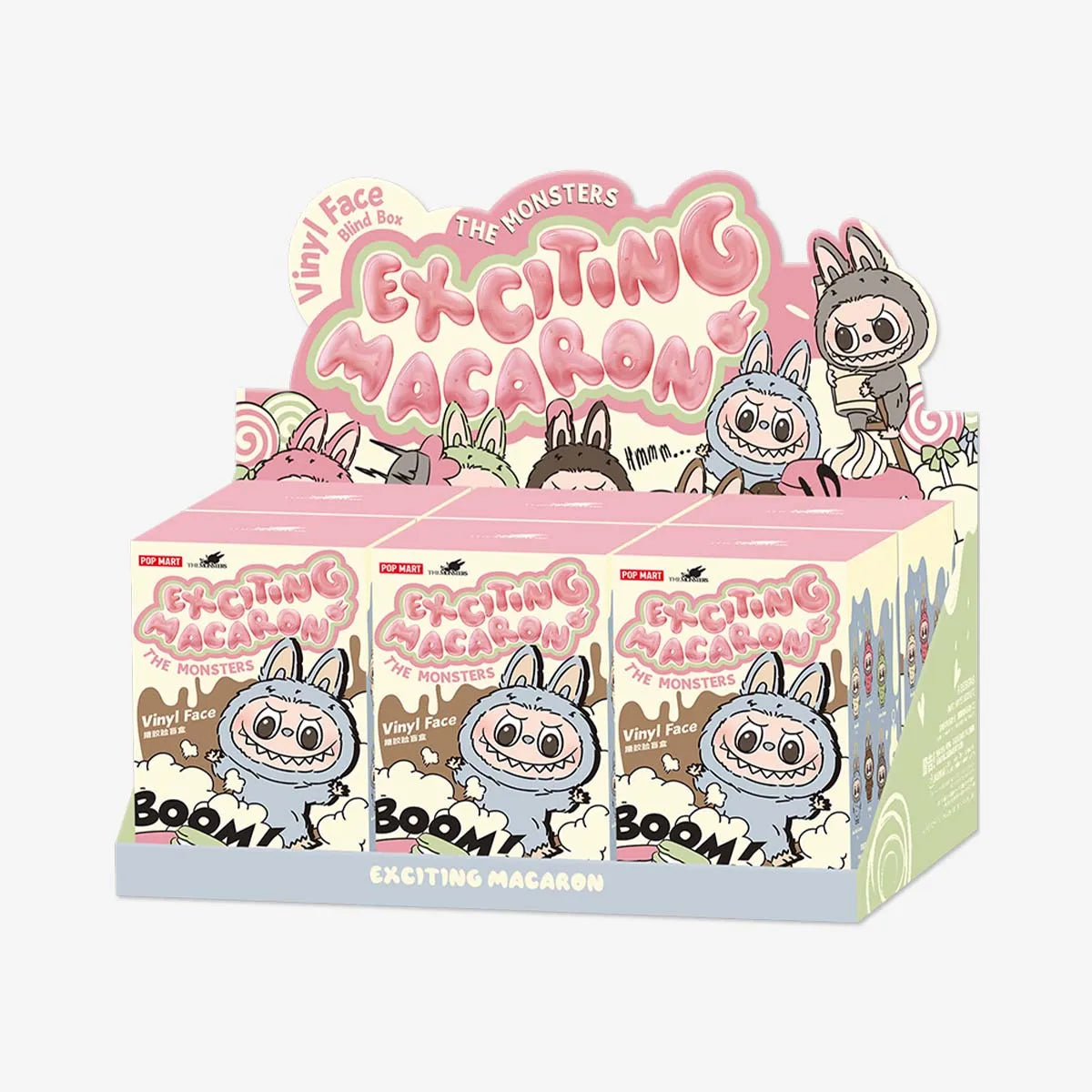 Original Popmart Labubu Monsters Exciting Macaron Doll Plush Toys First 1st Generation Chestnut Cocoa Soymilk Blind Mystery Box