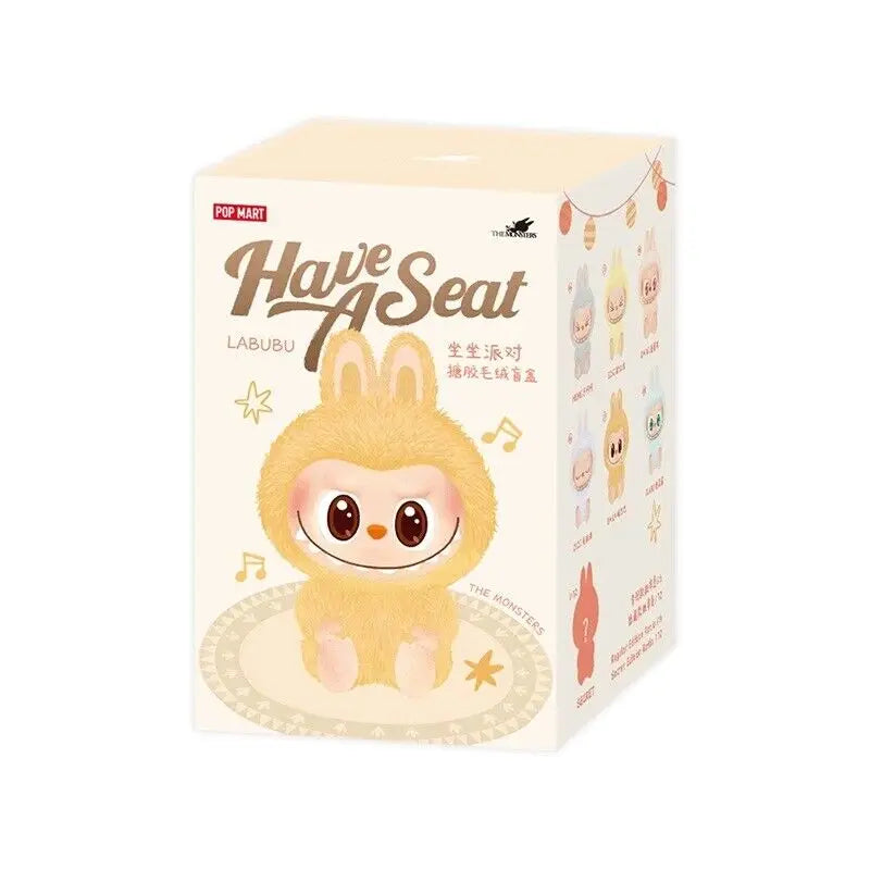 Original Popmart Labubu Monsters Exciting Macaron Doll Plush Toys First 1st Generation Chestnut Cocoa Soymilk Blind Mystery Box