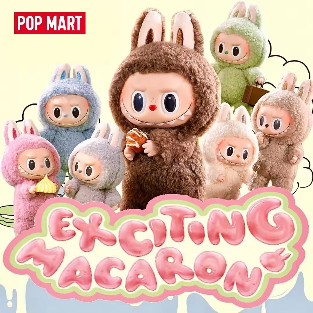 Original Authentic Popmart Labubu the Monsters Exciting Macaron Have a Seat Big Into Energy Plush Doll Toys Mystery Blind Boxes