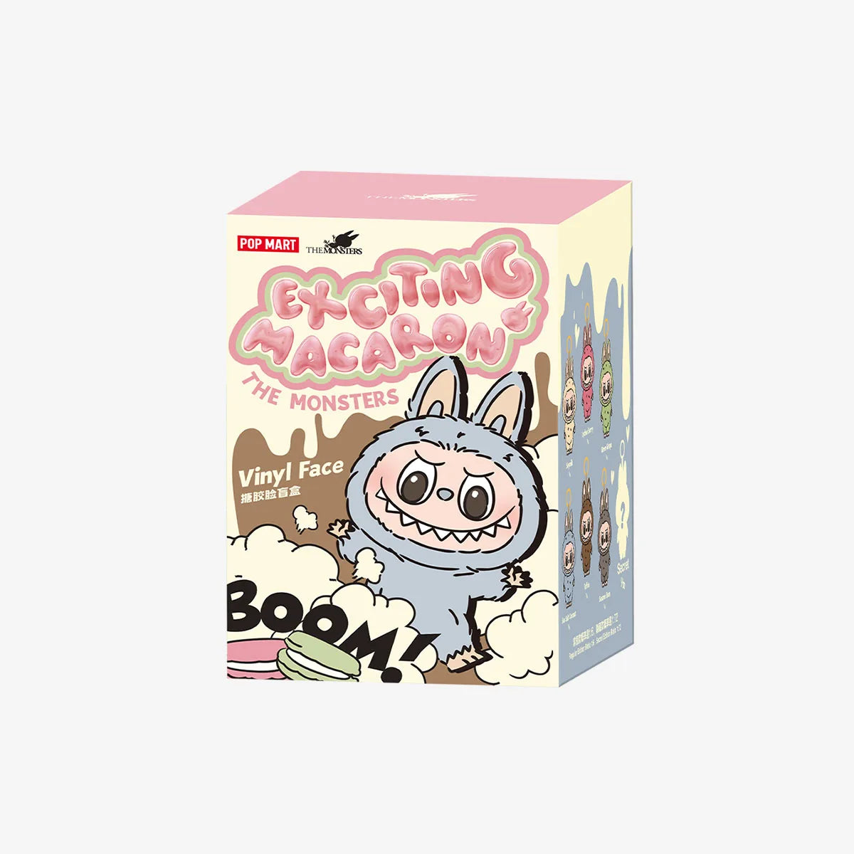 Original Popmart Labubu Monsters Exciting Macaron Doll Plush Toys First 1st Generation Chestnut Cocoa Soymilk Blind Mystery Box